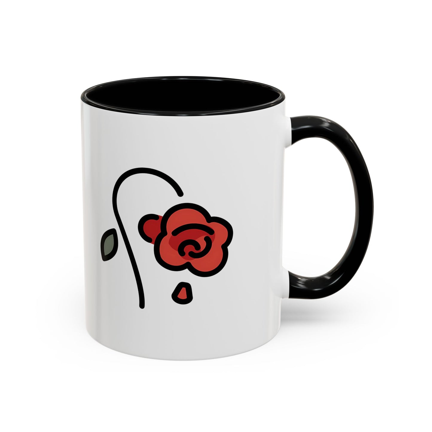 Stylish Rose Accent Coffee Mug, Floral Mug for Plant Lovers, Gift for Her, Unique Drinkware for Special Occasions, Home Decor