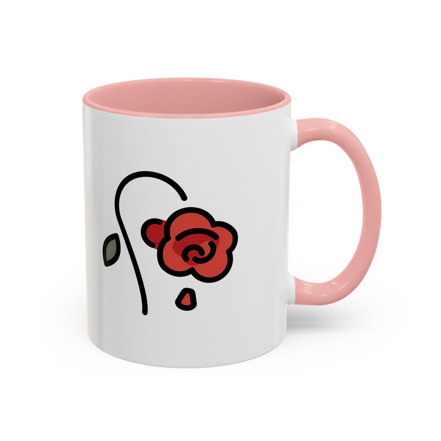 Stylish Rose Accent Coffee Mug, Floral Mug for Plant Lovers, Gift for Her, Unique Drinkware for Special Occasions, Home Decor