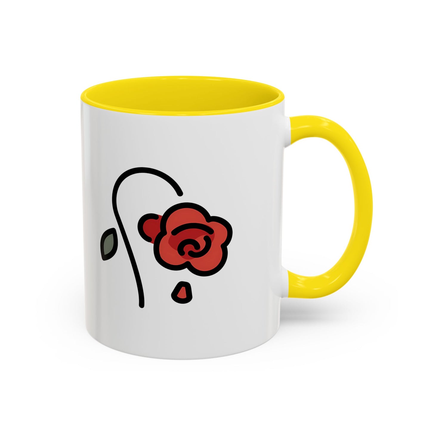 Stylish Rose Accent Coffee Mug, Floral Mug for Plant Lovers, Gift for Her, Unique Drinkware for Special Occasions, Home Decor