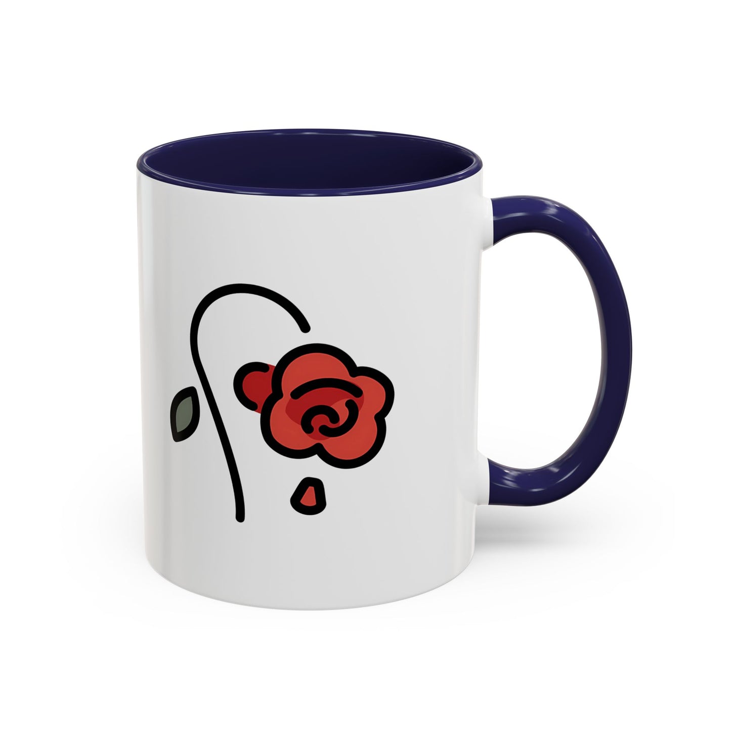 Stylish Rose Accent Coffee Mug, Floral Mug for Plant Lovers, Gift for Her, Unique Drinkware for Special Occasions, Home Decor