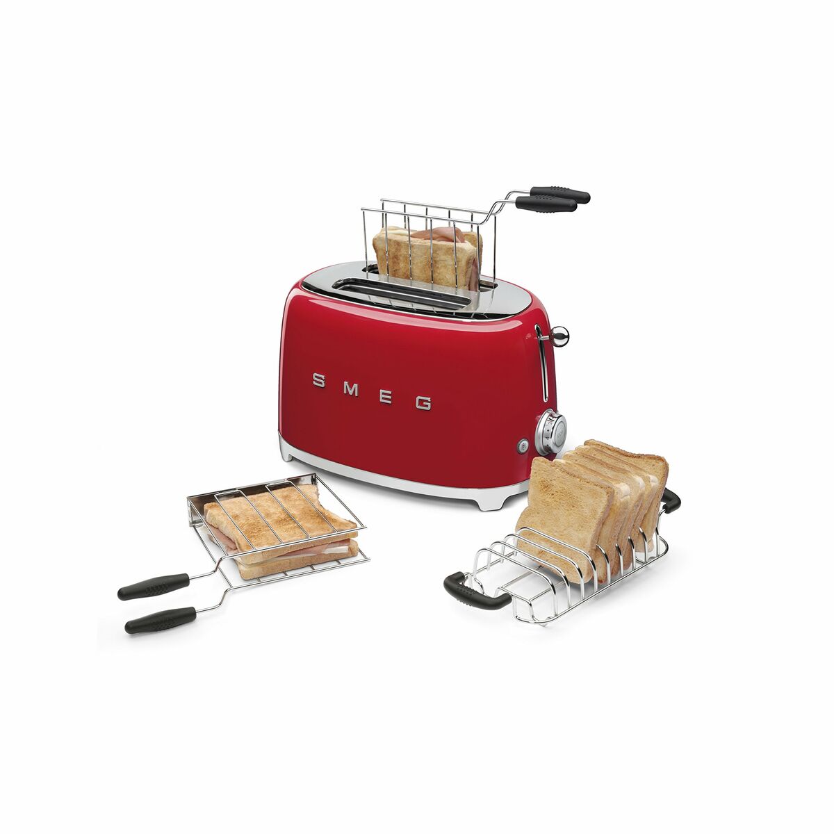 SMEG Toaster Stainless Steel Vintage Red 950 W