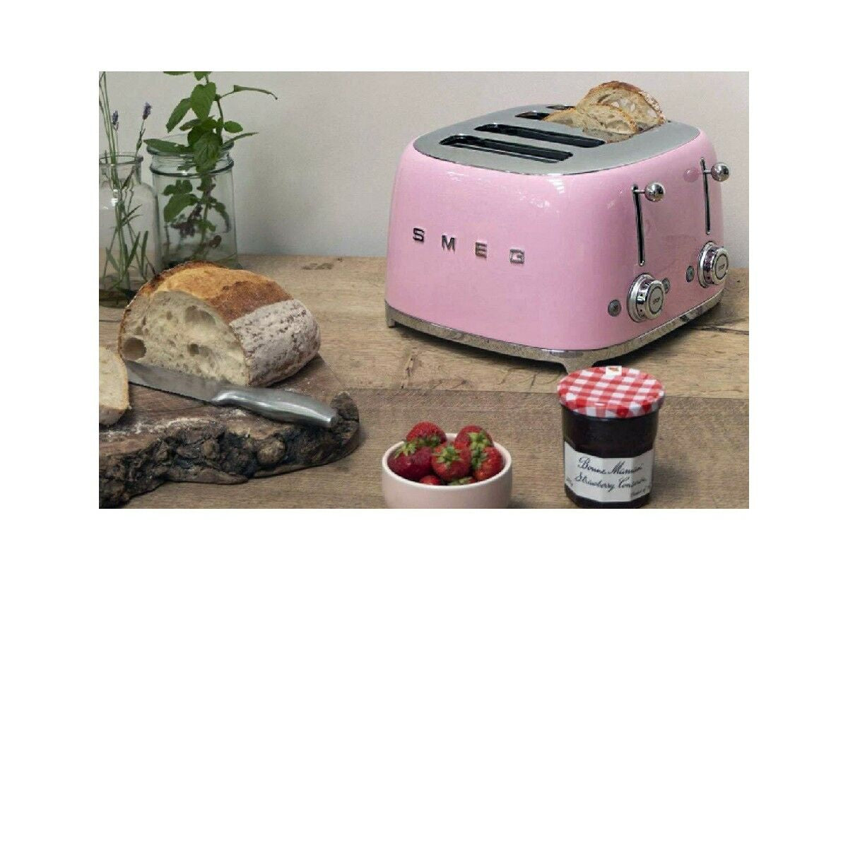 SMEG Toaster Stainless Steel Vintage Pink 2000 W