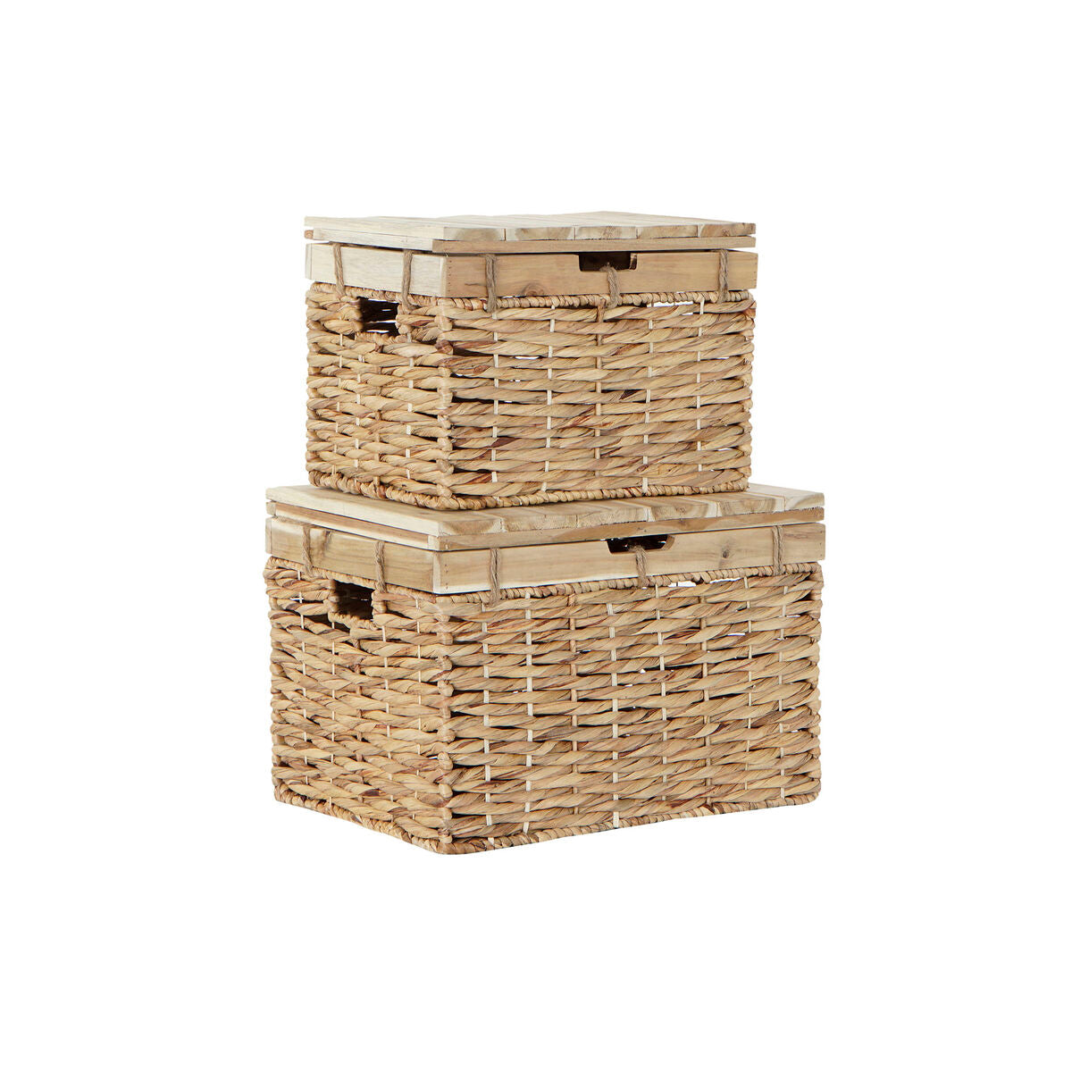 Set of decorative Natural Wood Metal Boxes